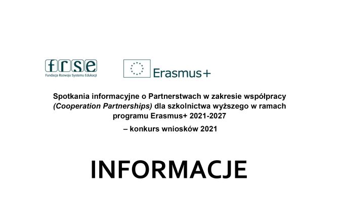 Logotyp programu erasmus, informacja dotycząca spoktań