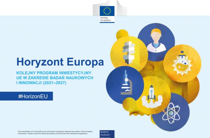 Baner informacyjny Jak zostać Ekspertem oceniającym wnioski w programie ramowym Horyzont Europa?, logotyp komisji europejskiej