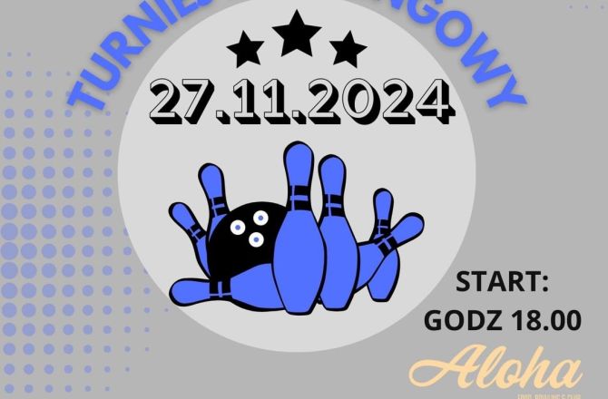 Zapraszamy pracowników UR na asndrzejkowy turniej bowlingowy, który odbędzie się 27.11.2024 o godzinie 18 w Aloha club. Zapisy do 15.11.2024 r. na ul. kasprowicza 1 pok. 108. Wstęp: 30zł. Kontakt: Sylwia Pomianek 602-369-444