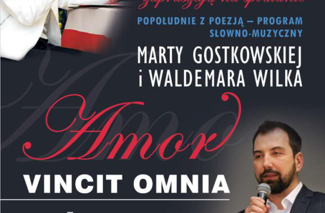 Popołudnie z poezją - program słowno muzyczny, 10 października godz. 13:15, budynek WiMBP, Sokoła 13, wstęp wolny