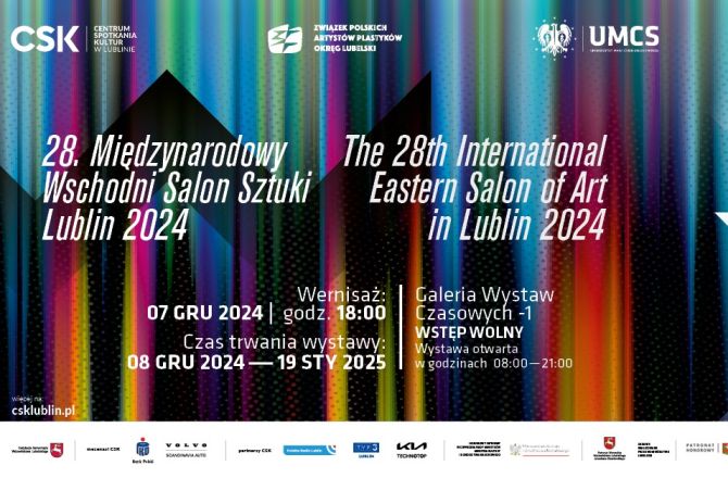 Zapraszamy na wystawę pokonkursową 28. Międzynarodowy Wschodni Salon Sztuki – Lublin 2024, w której udział biorą dr hab. Agnieszka Jankowska, prof. UR, dr hab. Grzegorz Frydryk, prof. UR, mgr Anna Kamycka