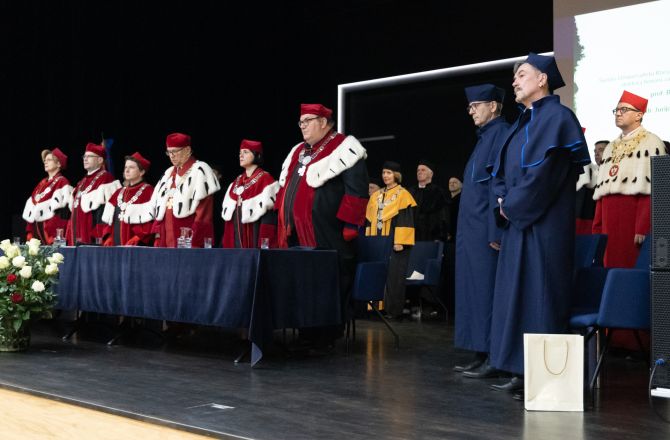 The ceremony of awarding the titles of Doctor Honoris Causa to Prof. Bronisław Sitek and Yurii Andrukhovych