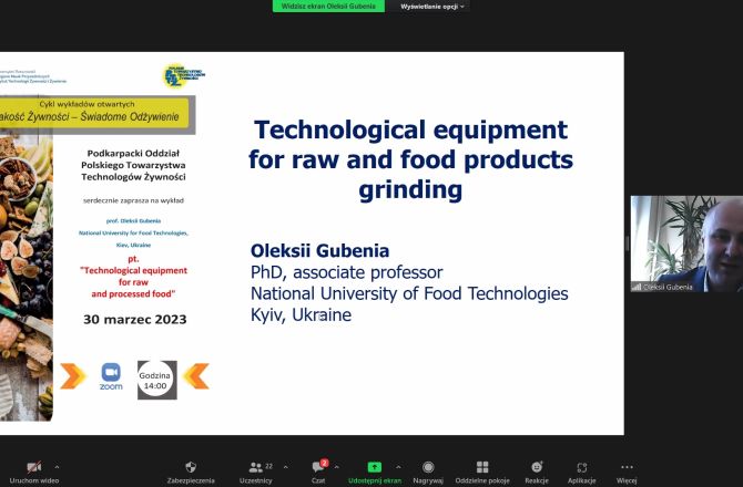 Wykład otwarty Podkarpackiego Towarzystwa Technologów Żywności
