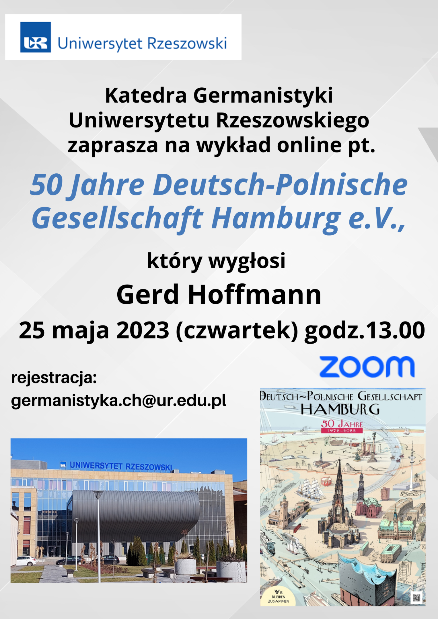 Plakat wykładu 50 Jahre Deutsch-Polnische Gesellschaft Hamburg e.V.