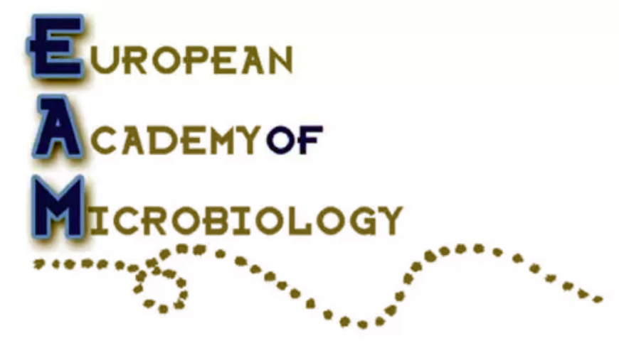 logo Europejskiej Akademii Mikrobiologii