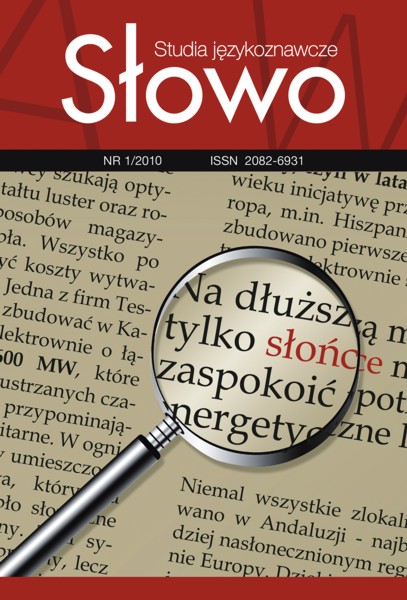 Słowo. Studia językoznawcze nr 2/2011