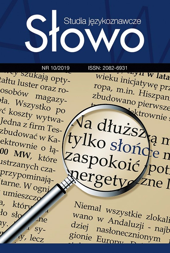 Słowo. Studia językoznawcze nr 10/2019