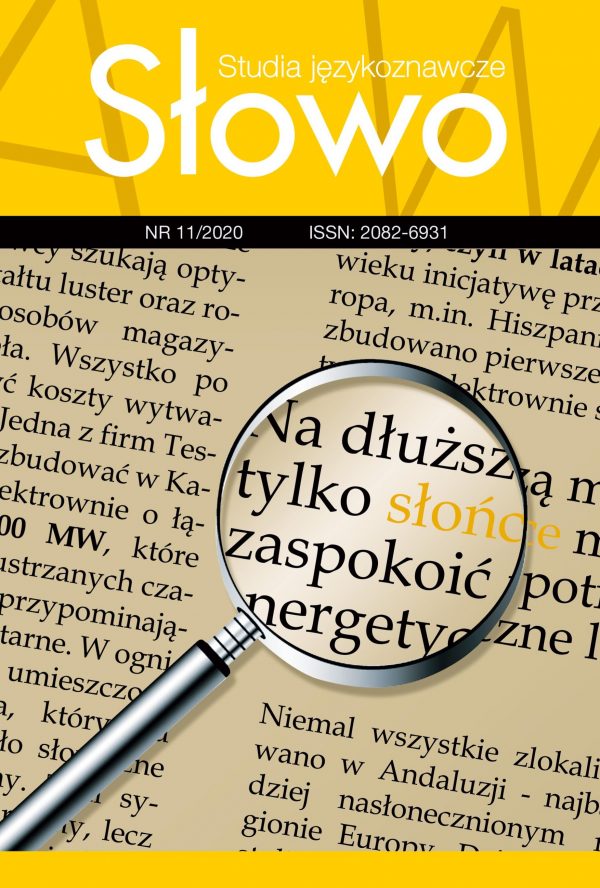 Słowo. Studia językoznawcze nr 11/2020