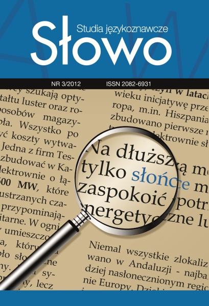 Słowo. Studia językoznawcze nr 3/2012