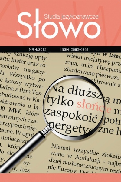 Słowo. Studia językoznawcze nr 4/2013