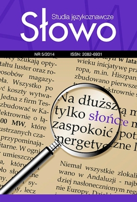 Słowo. Studia językoznawcze nr 5/2014