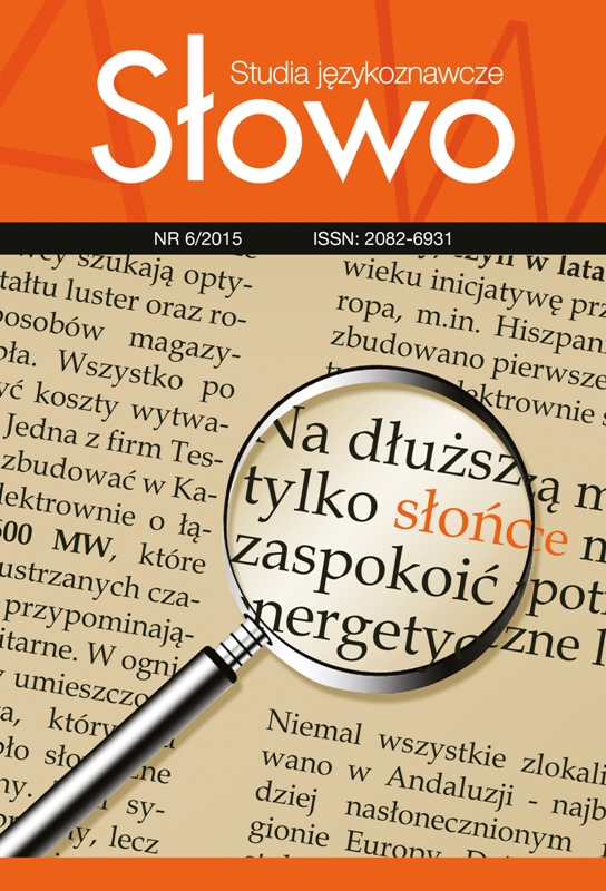 Słowo. Studia językoznawcze nr 6/2015