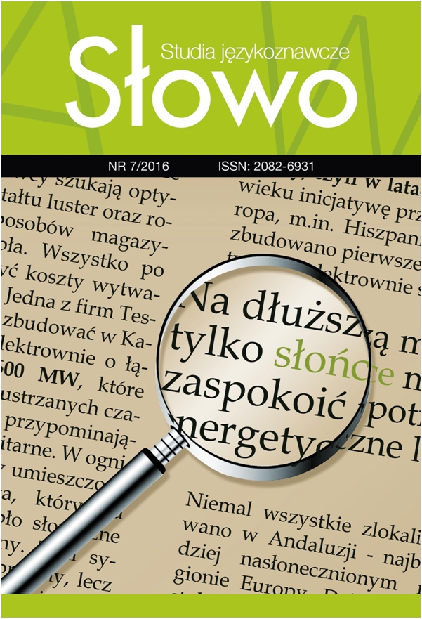 Słowo. Studia językoznawcze nr 7/2016