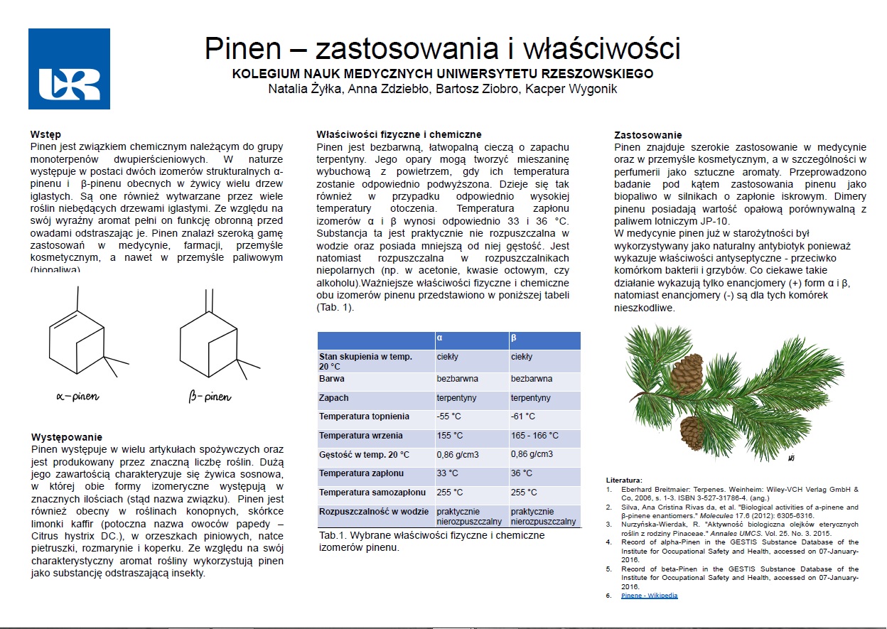 PINEN-zastosowania-i-wlasciwosci UR Cell Biochemistry Student Scientific Circle