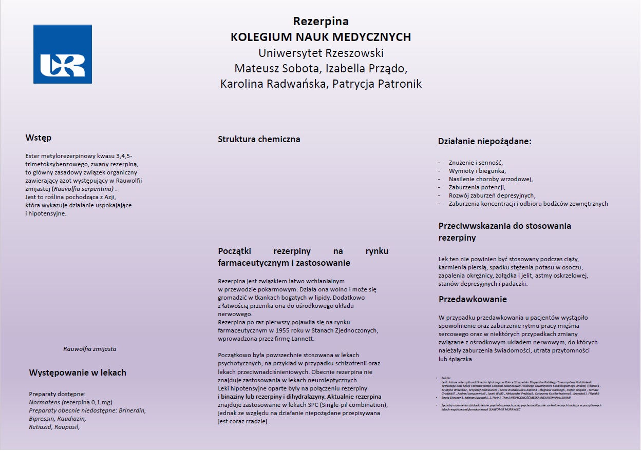 REZERPINA - UR Cell Biochemistry Student Scientific Circle